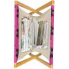Ambesonne Pearls Magazine and Book Holder, Bow Ties with Hearts Feminine Valentines Day Romantic Theme with Dotted Background, Floor Rack Decor for Interior of Home & Office, 22″ x 19″, Pink Black(Pink Black)