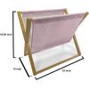 Ambesonne Pearls Magazine and Book Holder, Bow Ties with Hearts Feminine Valentines Day Romantic Theme with Dotted Background, Floor Rack Decor for Interior of Home & Office, 22″ x 19″, Pink Black(Pale Pink)