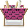 Ambesonne Pearls Magazine and Book Holder, Bow Ties with Hearts Feminine Valentines Day Romantic Theme with Dotted Background, Floor Rack Decor for Interior of Home & Office, 22″ x 19″, Pink Black(Pink Black)