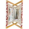 Ambesonne Pearls Magazine and Book Holder, Bow Ties with Hearts Feminine Valentines Day Romantic Theme with Dotted Background, Floor Rack Decor for Interior of Home & Office, 22″ x 19″, Pink Black(Burnt Sienna White)