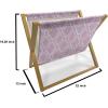 Ambesonne Pearls Magazine and Book Holder, Bow Ties with Hearts Feminine Valentines Day Romantic Theme with Dotted Background, Floor Rack Decor for Interior of Home & Office, 22″ x 19″, Pink Black(Lilac White)