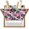 Ambesonne Pearls Magazine and Book Holder, Bow Ties with Hearts Feminine Valentines Day Romantic Theme with Dotted Background, Floor Rack Decor for Interior of Home & Office, 22″ x 19″, Pink Black(Hot Pink White Black)