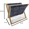 Ambesonne Pearls Magazine and Book Holder, Bow Ties with Hearts Feminine Valentines Day Romantic Theme with Dotted Background, Floor Rack Decor for Interior of Home & Office, 22″ x 19″, Pink Black(Navy Blue Marigold)