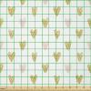 Ambesonne Pink Hearts Fabric by The Yard, Evenly Arranged Hand Sketched Hearts Illustration Valentine, Stretch Knit Fabric for Clothing Sewing and Arts Crafts, 10 Yards, Pale Earth Yellow Rose(Pale Earth Yellow Rose)