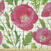 Ambesonne Poppy Flower Fabric by The Yard, Leaves and Petals Watercolors Bouquet Romance Inspiration Valentines Day, Stretch Knit Fabric for Clothing Sewing and Arts Crafts, 5 Yards, Green Pink Cream(Green Pink Cream)