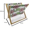 Ambesonne Romantic Magazine and Book Holder, Valentine’s Day Couple Tango Dancing on Stage Lovers Celebration Wedding, Floor Rack Decor for Interior of Home & Office, 22″ x 19″, Red Grey Slate Blue(White Rose and Green)
