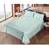 Ambesonne Spring Floral Sheet Set, Valentine’s Day Concept Romantic Garden Flowers with Leaves Greenery, Fitted and Flat Sheet with Pillowcases Bedding Accent 4 Piece Set, Queen, Seafoam Peach White(Almond Green White)