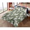 Ambesonne Spring Floral Sheet Set, Valentine’s Day Concept Romantic Garden Flowers with Leaves Greenery, Fitted and Flat Sheet with Pillowcases Bedding Accent 4 Piece Set, Queen, Seafoam Peach White(Off White Peacock Green)
