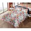 Ambesonne Spring Floral Sheet Set, Valentine’s Day Concept Romantic Garden Flowers with Leaves Greenery, Fitted and Flat Sheet with Pillowcases Bedding Accent 4 Piece Set, Queen, Seafoam Peach White(Jade Green Burnt Sienna)
