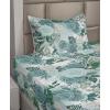 Ambesonne Spring Floral Sheet Set, Valentine’s Day Concept Romantic Garden Flowers with Leaves Greenery, Fitted and Flat Sheet with Pillowcases Bedding Accent 4 Piece Set, Queen, Seafoam Peach White(Sea Green Mint Green)