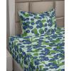 Ambesonne Spring Floral Sheet Set, Valentine’s Day Concept Romantic Garden Flowers with Leaves Greenery, Fitted and Flat Sheet with Pillowcases Bedding Accent 4 Piece Set, Queen, Seafoam Peach White(Dark Lavender Fern Green)
