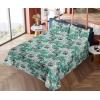 Ambesonne Spring Floral Sheet Set, Valentine’s Day Concept Romantic Garden Flowers with Leaves Greenery, Fitted and Flat Sheet with Pillowcases Bedding Accent 4 Piece Set, Queen, Seafoam Peach White(Pale Petrol Blue Grey)