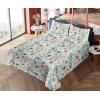 Ambesonne Spring Floral Sheet Set, Valentine’s Day Concept Romantic Garden Flowers with Leaves Greenery, Fitted and Flat Sheet with Pillowcases Bedding Accent 4 Piece Set, Queen, Seafoam Peach White(Seafoam Peach White)