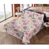 Ambesonne Spring Floral Sheet Set, Valentine’s Day Concept Romantic Garden Flowers with Leaves Greenery, Fitted and Flat Sheet with Pillowcases Bedding Accent 4 Piece Set, Queen, Seafoam Peach White(Eggplant Earth Yellow)