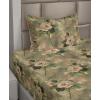 Ambesonne Spring Floral Sheet Set, Valentine’s Day Concept Romantic Garden Flowers with Leaves Greenery, Fitted and Flat Sheet with Pillowcases Bedding Accent 4 Piece Set, Queen, Seafoam Peach White(Khaki Blush and Green)