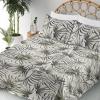 Ambesonne Spring Floral Sheet Set, Valentine’s Day Concept Romantic Garden Flowers with Leaves Greenery, Fitted and Flat Sheet with Pillowcases Bedding Accent 4 Piece Set, Queen, Seafoam Peach White(Sage Green and Grey Yellow)