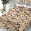 Ambesonne Spring Floral Sheet Set, Valentine’s Day Concept Romantic Garden Flowers with Leaves Greenery, Fitted and Flat Sheet with Pillowcases Bedding Accent 4 Piece Set, Queen, Seafoam Peach White(Mustard Pistachio Green)
