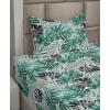 Ambesonne Spring Floral Sheet Set, Valentine’s Day Concept Romantic Garden Flowers with Leaves Greenery, Fitted and Flat Sheet with Pillowcases Bedding Accent 4 Piece Set, Queen, Seafoam Peach White(Pale Petrol Blue Grey)