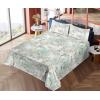 Ambesonne Spring Floral Sheet Set, Valentine’s Day Concept Romantic Garden Flowers with Leaves Greenery, Fitted and Flat Sheet with Pillowcases Bedding Accent 4 Piece Set, Queen, Seafoam Peach White(Eggshell Mint Green)