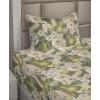 Ambesonne Spring Floral Sheet Set, Valentine’s Day Concept Romantic Garden Flowers with Leaves Greenery, Fitted and Flat Sheet with Pillowcases Bedding Accent 4 Piece Set, Queen, Seafoam Peach White(Apple Green Champagne)