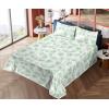 Ambesonne Spring Floral Sheet Set, Valentine’s Day Concept Romantic Garden Flowers with Leaves Greenery, Fitted and Flat Sheet with Pillowcases Bedding Accent 4 Piece Set, Queen, Seafoam Peach White(Fern Green White)