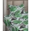 Ambesonne Spring Floral Sheet Set, Valentine’s Day Concept Romantic Garden Flowers with Leaves Greenery, Fitted and Flat Sheet with Pillowcases Bedding Accent 4 Piece Set, Queen, Seafoam Peach White(Fern Green and Dark Grey)