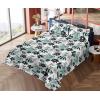 Ambesonne Spring Floral Sheet Set, Valentine’s Day Concept Romantic Garden Flowers with Leaves Greenery, Fitted and Flat Sheet with Pillowcases Bedding Accent 4 Piece Set, Queen, Seafoam Peach White(Dark Grey White)