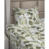 Ambesonne Spring Floral Sheet Set, Valentine’s Day Concept Romantic Garden Flowers with Leaves Greenery, Fitted and Flat Sheet with Pillowcases Bedding Accent 4 Piece Set, Queen, Seafoam Peach White(Pistachio Green and White)