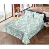 Ambesonne Spring Floral Sheet Set, Valentine’s Day Concept Romantic Garden Flowers with Leaves Greenery, Fitted and Flat Sheet with Pillowcases Bedding Accent 4 Piece Set, Queen, Seafoam Peach White(Almond Green Sea Green)