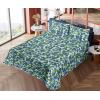 Ambesonne Spring Floral Sheet Set, Valentine’s Day Concept Romantic Garden Flowers with Leaves Greenery, Fitted and Flat Sheet with Pillowcases Bedding Accent 4 Piece Set, Queen, Seafoam Peach White(Dark Lavender Fern Green)