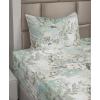 Ambesonne Spring Floral Sheet Set, Valentine’s Day Concept Romantic Garden Flowers with Leaves Greenery, Fitted and Flat Sheet with Pillowcases Bedding Accent 4 Piece Set, Queen, Seafoam Peach White(Eggshell Mint Green)