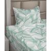 Ambesonne Spring Floral Sheet Set, Valentine’s Day Concept Romantic Garden Flowers with Leaves Greenery, Fitted and Flat Sheet with Pillowcases Bedding Accent 4 Piece Set, Queen, Seafoam Peach White(Almond Green Sea Green)