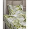 Ambesonne Spring Floral Sheet Set, Valentine’s Day Concept Romantic Garden Flowers with Leaves Greenery, Fitted and Flat Sheet with Pillowcases Bedding Accent 4 Piece Set, Queen, Seafoam Peach White(Yellow Green Pale Grey)