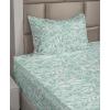 Ambesonne Spring Floral Sheet Set, Valentine’s Day Concept Romantic Garden Flowers with Leaves Greenery, Fitted and Flat Sheet with Pillowcases Bedding Accent 4 Piece Set, Queen, Seafoam Peach White(Almond Green White)