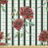 Ambesonne Watercolor Fabric by The Yard, Rose Pattern with Vertical Stripes Pattern Romantic Valentines Day, Stretch Knit Fabric for Clothing Sewing and Arts Crafts, 3 Yards, Ruby Reseda Green Black(Ruby Reseda Green Black)