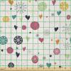 Ambesonne Winter Fabric by The Yard, Colorful Pastel Snowflakes Circles Hearts Celebration Noel Valentines Stars Doodle, Stretch Knit Fabric for Clothing Sewing and Arts Crafts, 5 Yards, Multicolor(Multicolor)