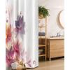 Ambesonne Abstract Stall Shower Curtain, Modern Floral Design with Burts and Leaves Detailed Romantic Image, Fabric Bathroom Decor Set with Hooks, 36″ W x 72″ L, Pink Purple and Orange