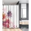 Ambesonne Abstract Stall Shower Curtain, Modern Floral Design with Burts and Leaves Detailed Romantic Image, Fabric Bathroom Decor Set with Hooks, 54″ W x 78″ L, Pink Purple and Orange