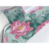 Ambesonne Floral Bed Runner Set, Valentine’s Day Theme Flowers Vintage Botanical Nature Ornament Art, Decorative Bedding Scarf and a Pillow Sham for Hotels Homes, Twin, Dark Coral and Fern Green(Soft Pink and Petrol Blue)