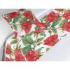 Ambesonne Floral Bed Runner Set, Valentine’s Day Theme Flowers Vintage Botanical Nature Ornament Art, Decorative Bedding Scarf and a Pillow Sham for Hotels Homes, Twin, Dark Coral and Fern Green(Scarlet and Reseda Green)