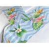 Ambesonne Floral Bed Runner Set, Valentine’s Day Theme Flowers Vintage Botanical Nature Ornament Art, Decorative Bedding Scarf and a Pillow Sham for Hotels Homes, Twin, Dark Coral and Fern Green(Pale Azure Blue Emerald)