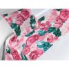 Ambesonne Floral Bed Runner Set, Valentine’s Day Theme Flowers Vintage Botanical Nature Ornament Art, Decorative Bedding Scarf and a Pillow Sham for Hotels Homes, Twin, Dark Coral and Fern Green(Magenta Forest Green Rose)