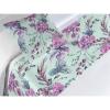 Ambesonne Floral Bed Runner Set, Valentine’s Day Theme Vintage Style Romantic Roses Pattern Plot, Decorative Bedding Scarf and a Pillow Sham for Hotels Homes, Twin, Dark Fuchsia and Slate Blue(Pale Purple Grey Teal)