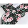 Ambesonne Floral Bed Runner Set, Valentine’s Day Theme Vintage Style Romantic Roses Pattern Plot, Decorative Bedding Scarf and a Pillow Sham for Hotels Homes, Twin, Dark Fuchsia and Slate Blue(Soft Pink and Hunter Green)