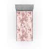 Ambesonne Floral Fitted Sheet, Valentine’s Day Theme Flowers Vintage Botanical Nature Ornament Art, Decorative Soft Fabric Bedding All-Round Elastic Pocket, Full Size, Dark Coral and Fern Green(Pastel Pink and Pale Rose)