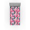 Ambesonne Floral Fitted Sheet, Valentine’s Day Theme Flowers Vintage Botanical Nature Ornament Art, Decorative Soft Fabric Bedding All-Round Elastic Pocket, Full Size, Dark Coral and Fern Green(Magenta Forest Green Rose)