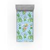Ambesonne Floral Fitted Sheet, Valentine’s Day Theme Flowers Vintage Botanical Nature Ornament Art, Decorative Soft Fabric Bedding All-Round Elastic Pocket, Full Size, Dark Coral and Fern Green(Pale Azure Blue Emerald)