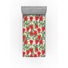 Ambesonne Floral Fitted Sheet, Valentine’s Day Theme Flowers Vintage Botanical Nature Ornament Art, Decorative Soft Fabric Bedding All-Round Elastic Pocket, Full Size, Dark Coral and Fern Green(Scarlet and Reseda Green)