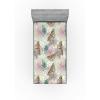 Ambesonne Floral Fitted Sheet, Valentine’s Day Theme Flowers Vintage Botanical Nature Ornament Art, Decorative Soft Fabric Bedding All-Round Elastic Pocket, Full Size, Dark Coral and Fern Green(Pale Green Rose and Pink)