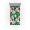 Ambesonne Floral Fitted Sheet, Valentine’s Day Theme Flowers Vintage Botanical Nature Ornament Art, Decorative Soft Fabric Bedding All-Round Elastic Pocket, Full Size, Dark Coral and Fern Green(Soft Pink and Forest Green)